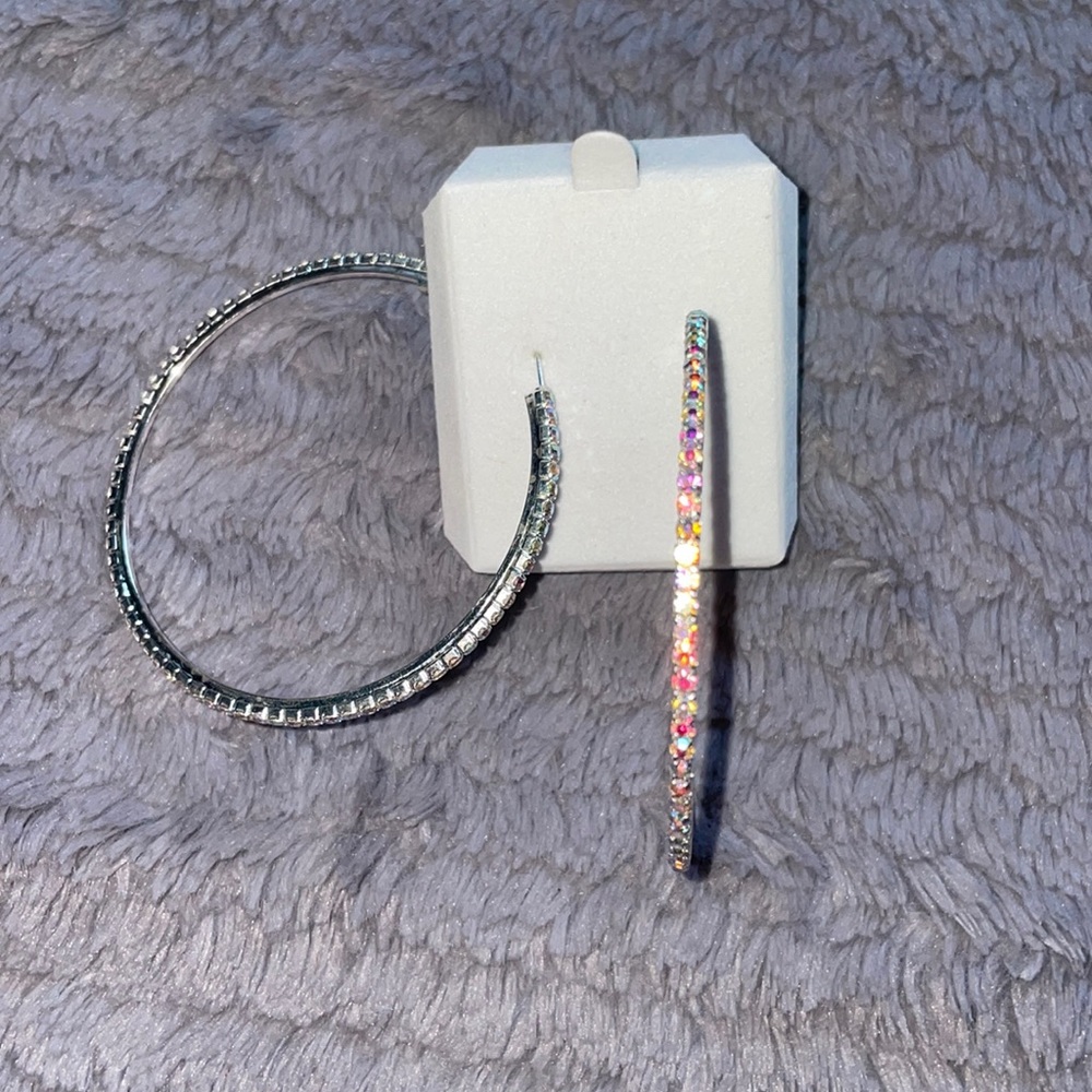 Amazon multi-color diamond hoop earrings